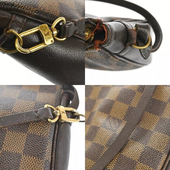 Auth LOUIS VUITTON Trousse Makeup Hand Bag Damier Ebene Leather Brown - Picture 16 of 16